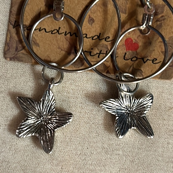 Silver Starfish Charm Earrings - Picture 3 of 4